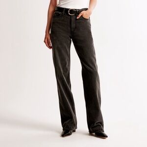 Abercrombie & Fitch High Rise Loose Jean in Black